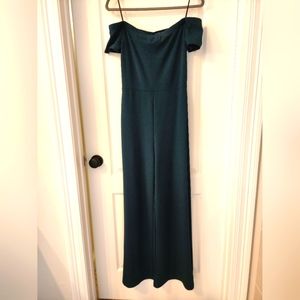 Off the shoulder, wide leg jumpsuit